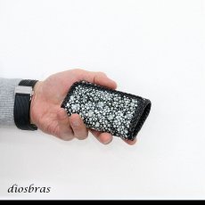 画像3: キーケース　6連　ガルーシャ　スティングレイ メンズ レディース 本革 スティングレー スター エイ革 梅花皮 かいらぎ イバラエイ  スタースティングレー バイカー 牛革 ハンドメイド 三つ折り財布 財布 レザーウォレット ウォレット バイカー ハーフウォレット (3)