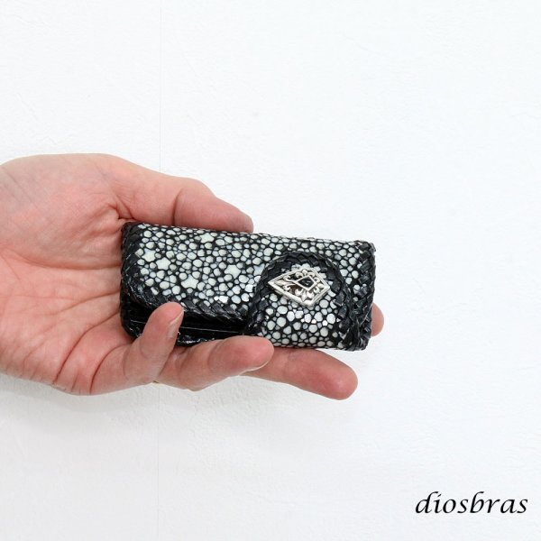 画像4: キーケース　４連　ガルーシャ　スティングレイ メンズ レディース 本革 スティングレー スター エイ革 梅花皮 かいらぎ イバラエイ ガルーシャ   スタースティングレー バイカー 牛革 ハンドメイド　コンチョ