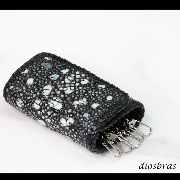 画像7: キーケース　6連　ガルーシャ　スティングレイ メンズ レディース 本革 スティングレー スター エイ革 梅花皮 かいらぎ イバラエイ  スタースティングレー バイカー 牛革 ハンドメイド 三つ折り財布 財布 レザーウォレット ウォレット バイカー ハーフウォレット