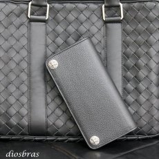 画像9: 長財布 クロス トラッカーウォレット シルバー925製 コンチョ 十字架 レザーウォレット 革財布 本革 レザー シュリンクレザー かぶせ財布 ウォレット ハンドメイド 牛革 レディース おしゃれ スリム メンズ長財布  男性 女性 メンズ財布 ファスナー カード収納 大容量 (9)