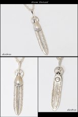 画像2: シルバー925素材 フェザー トップ ハートフェザー フェザーネックレス ハンドメイドネックレス インディアンジュエリー ネイティブ シルバー925ペンダント フェザー イーグル  パーツ ネックレス メンズ レディース 大 (2)