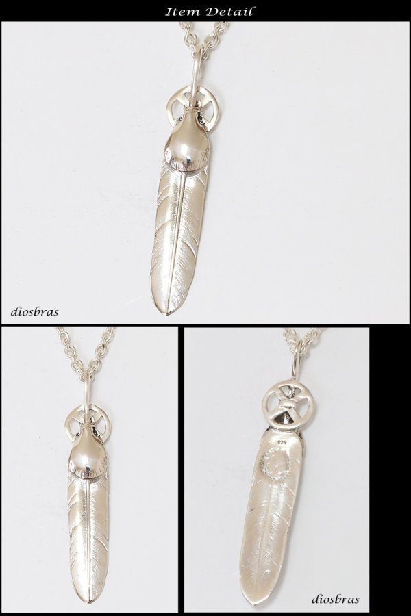 画像2: シルバー925素材 フェザー トップ ハートフェザー フェザーネックレス ハンドメイドネックレス インディアンジュエリー ネイティブ シルバー925ペンダント フェザー イーグル  パーツ ネックレス メンズ レディース 中