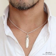 画像3: シルバー925素材 フェザー トップ ハートフェザー フェザーネックレス ハンドメイドネックレス インディアンジュエリー ネイティブ シルバー925ペンダント フェザー イーグル  パーツ ネックレス メンズ レディース 中 (3)