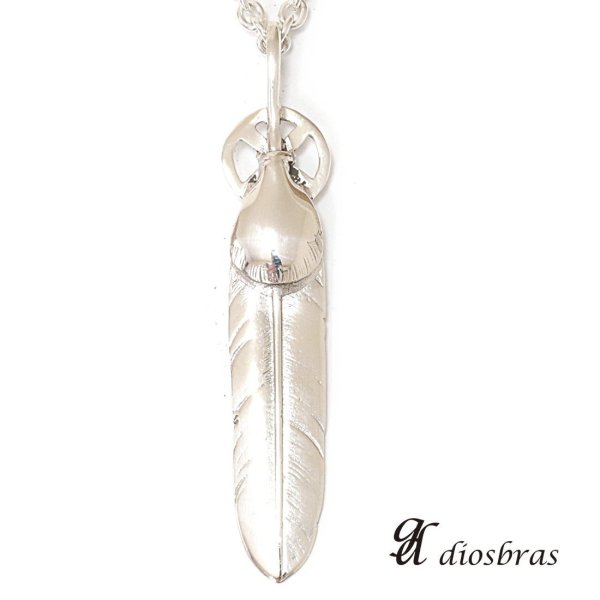 画像1: シルバー925素材 フェザー トップ ハートフェザー フェザーネックレス ハンドメイドネックレス インディアンジュエリー ネイティブ シルバー925ペンダント フェザー イーグル  パーツ ネックレス メンズ レディース 中