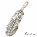 シルバー925素材 フェザー トップ フェザーネックレス ハンドメイドネックレス インディアンフェイス インディアンジュエリー ネイティブ シルバー925ペンダント フェザー イーグル  パーツ ネックレス メンズ レディース 深堀り仕上げ 