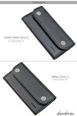 画像4: 長財布 クロス トラッカーウォレット シルバー925製 コンチョ 十字架 レザーウォレット 革財布 本革 レザー シュリンクレザー かぶせ財布 ウォレット ハンドメイド 牛革 レディース おしゃれ スリム メンズ長財布  男性 女性 メンズ財布 ファスナー カード収納 大容量 (4)