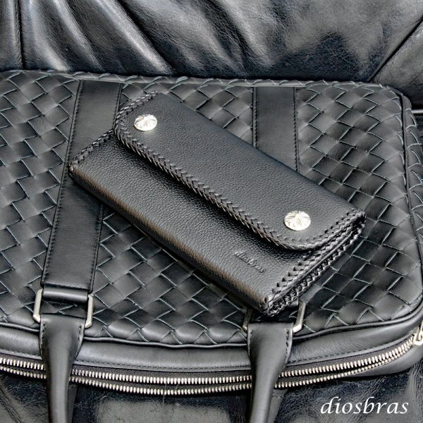 画像10: 長財布 クロス トラッカーウォレット シルバー925製 コンチョ 十字架 レザーウォレット 革財布 本革 レザー シュリンクレザー かぶせ財布 ウォレット ハンドメイド 牛革 レディース おしゃれ スリム メンズ長財布  男性 女性 メンズ財布 ファスナー カード収納 大容量