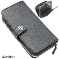 長財布 クロス トラッカーウォレット シルバー925製 コンチョ 十字架 レザーウォレット 革財布 本革 レザー シュリンクレザー かぶせ財布 ウォレット ハンドメイド 牛革 レディース おしゃれ スリム メンズ長財布  男性 女性 メンズ財布 ファスナー カード収納 大容量