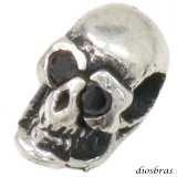 ビーズ シルバー シルバー925 ビーズ アクセサリー ハンドメイド パーツ スカル ハンド 骸骨 髑髏 ドクロ クロス 十字架 トリプルクラウン ゴシック アラベスク 縦mm 直径mm 穴径mm  ブラックジルコニア