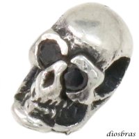 ビーズ シルバー シルバー925 ビーズ アクセサリー ハンドメイド パーツ スカル ハンド 骸骨 髑髏 ドクロ クロス 十字架 トリプルクラウン ゴシック アラベスク 縦mm 直径mm 穴径mm  ブラックジルコニア