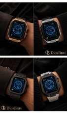画像26: apple watch アップルウォッチ  バンド ステンレス ケース　カバー 一体型 バンド ラバー 高級ベルト ケースバンド メンズ ベルト ステンレス 44mm 40mm 41mm 45mm 一体型 おしゃれ 腕時計 プレゼント クロコダイル レザーストラップ  Series4/5/6/7/8/9/10/SE (26)