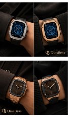 画像3: apple watch アップルウォッチ  バンド ステンレス ケース　カバー 一体型 バンド ラバー 高級ベルト ケースバンド メンズ ベルト ステンレス 44mm 40mm 41mm 45mm 一体型 おしゃれ 腕時計 プレゼント クロコダイル レザーストラップ  Series4/5/6/7/8/9/10/SE (3)