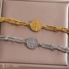 画像2: ステンレス Uリンク　馬蹄 アンカー チェーン ブレスレット コイン マリア  シンプル マリーナ　マリン　ロロマリーナ  ゴールド シルバーメンズ レディース 女性 腕輪 金属アレルギー対応 (2)