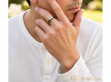 画像2: ステンレス  リング 回転式 スピナー リング ローマ字  シルバー 金属アレルギー対応 光沢 ゴールド 金 リング アクセサリー メンズ レディース (2)