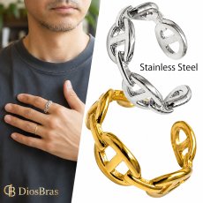 画像1: ステンレス  リング  アンカー チェーン マリーン　マリーナ リング シルバー 金属アレルギー対応 光沢 リング アクセサリー メンズ レディース (1)