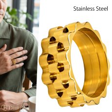 画像1: ステンレス  リング   ゴールド シルバー 金属アレルギー対応 光沢 リング アクセサリー メンズ レディース (1)