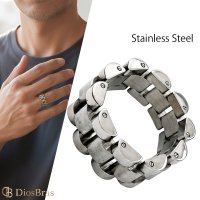 ステンレス  リング  ウォッチリング　 チェーン リンク シルバー 金属アレルギー対応 光沢 リング アクセサリー メンズ レディース