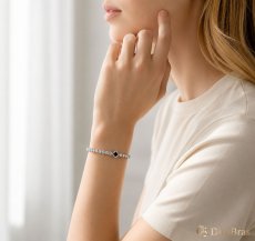 画像7: クローバーデザイン　ブレスレット　ジルコニア　ブラッククローバー チェーン  ブレスレット シンプル  シルバー ゴールド 真鍮製 シルバーメンズ レディース 女性 腕輪 金属アレルギー対応 (7)