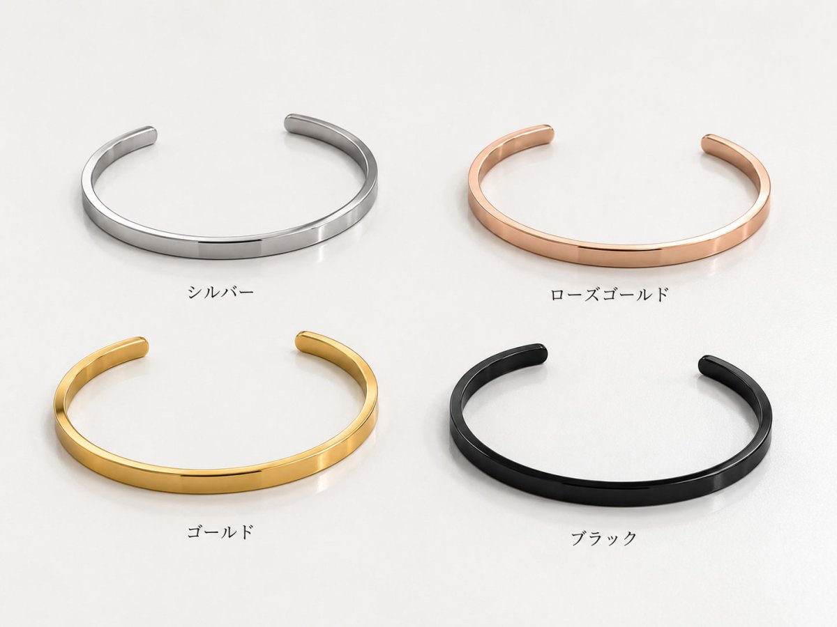 画像5: バングル ステンレス  316L サージカルステンレス プレーン ステンレスブレスレット ステンレスバングル シルバーブレスレット ゴールド シルバー ブラックニッケル   メンズ レディース  ステンレススティール シルバーアクセ (5)