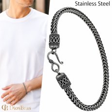画像1: ステンレス チェーンブレスレット　バリチェーン アンカー チェーン ブレスレット シンプル  シルバーメンズ レディース 女性 腕輪 金属アレルギー対応 (1)