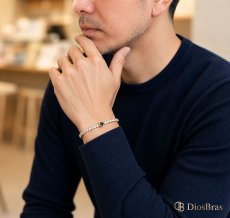 画像2: クローバーデザイン　ブレスレット　ジルコニア　ブラッククローバー チェーン  ブレスレット シンプル  シルバー ゴールド 真鍮製 シルバーメンズ レディース 女性 腕輪 金属アレルギー対応 (2)