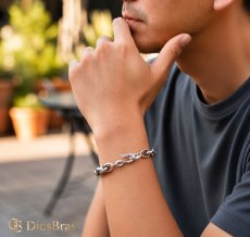 画像2: ステンレス 馬蹄 シルバー925 フック ツイストチェーン チェーン ブレスレット シンプル  シルバー　メンズ レディース 女性 腕輪 金属アレルギー対応 (2)