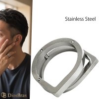 ２連ステンレス  リング  チェーン リンク シルバー 金属アレルギー対応 光沢 リング アクセサリー メンズ レディース