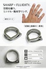 画像3: ２連ステンレス  リング  チェーン リンク シルバー 金属アレルギー対応 光沢 リング アクセサリー メンズ レディース (3)