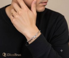 画像5: ステンレス 馬蹄 シルバー925 フック デザインチェーン チェーン ブレスレット シンプル    シルバーメンズ レディース 女性 腕輪 金属アレルギー対応 (5)