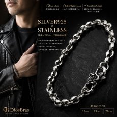 画像6: 薔薇　ローズ　ブレスレット ダブルクリップ シルバー925 ステンレス 馬蹄 シルバー925 フック デザインチェーン シルクリンク チェーン ブレスレット (6)