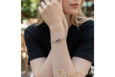 画像8: 薔薇 ローズ ブレスレット ダブルクリック ステンレス チェーン ブレスレット   シンプル マリーナ　 シルバーメンズ レディース 女性 腕輪 金属アレルギー対応 (8)