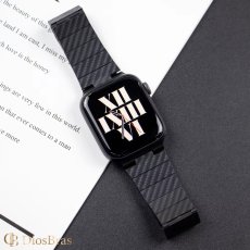 画像8: アップルウォッチ　カーボンファイバー バンド  カーボン ベルト apple watch ステンレス バンド 49mm 44mm/45mm/46ｍｍ ULTRA ウルトラ バンド ベルト  高級  マグネットバンド ブラック メンズ  スポーツ   6 /7/8/9/10/11/ULTRA/SE ステンレススチール (8)