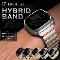 画像1: アップルウォッチ バンド  ベルト apple watch ステンレス バンド 49mm 44mm/45mm/46ｍｍ ULTRA ウルトラ バンド ベルト ラバーバンド 高級  RUBBER おしゃれ マグネットバックル バタフライバックル ブラック オレンジ メンズ  スポーツ　シリコン   6 /7/8/ULTRA/SE (1)