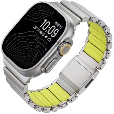 画像10: アップルウォッチ バンド  ベルト apple watch ステンレス バンド 49mm 44mm/45mm/46ｍｍ ULTRA ウルトラ バンド ベルト ラバーバンド 高級  RUBBER おしゃれ マグネットバックル バタフライバックル ブラック オレンジ メンズ  スポーツ　シリコン   6 /7/8/ULTRA/SE (10)
