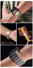 画像7: アップルウォッチ バンド  ベルト apple watch ステンレス バンド 49mm 44mm/45mm/46ｍｍ ULTRA ウルトラ バンド ベルト ラバーバンド 高級  RUBBER おしゃれ マグネットバックル バタフライバックル ブラック オレンジ メンズ  スポーツ　シリコン   6 /7/8/ULTRA/SE (7)