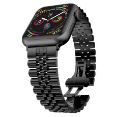 画像12: アップルウォッチ バンド  ベルト apple watch ステンレス バンド 49mm 44mm/45mm/46ｍｍ ULTRA ウルトラ バンド ベルト  高級  バタフライバックル ブラック オレンジ メンズ  スポーツ   6 /7/8/9/10/11/ULTRA/SE ステンレススチール (12)