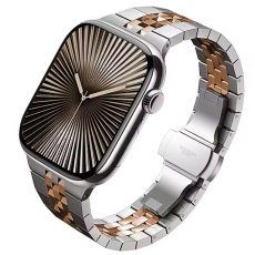 画像17: アップルウォッチ バンド  ベルト apple watch ステンレス バンド 49mm 44mm/45mm/46ｍｍ ULTRA ウルトラ バンド ベルト  高級  バタフライバックル ブラック オレンジ メンズ  スポーツ   6 /7/8/9/10/11/ULTRA/SE ステンレススチール (17)