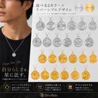 星座 星 ペンダント ステンレス　ペンダント ゴールド　シルバー トップ  ネックレス メイン ペンダントトップ １２星座 ネックレス ステンレス チェーン 45cmセット