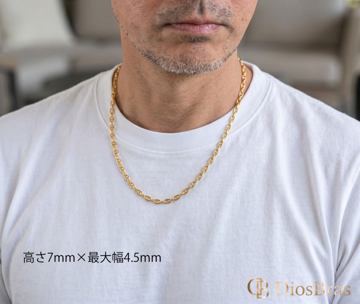 画像16: ステンレス サージカルステンレス マリーン マリーナ アンカー シルバーチェーン シルバー ゴールド　マンテル Tバー　カニカン　ねじり チェーン 40/45/50/55/60/70cm ネックレス チェーン  鎖 首飾り ギフト  チェーン シルバーネックレスチェーン あずきチェーン (16)
