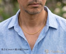 画像2: ステンレス サージカルステンレス マリーン マリーナ アンカー シルバーチェーン シルバー ゴールド　マンテル Tバー　カニカン　ねじり チェーン 40/45/50/55/60/70cm ネックレス チェーン  鎖 首飾り ギフト  チェーン シルバーネックレスチェーン あずきチェーン (2)