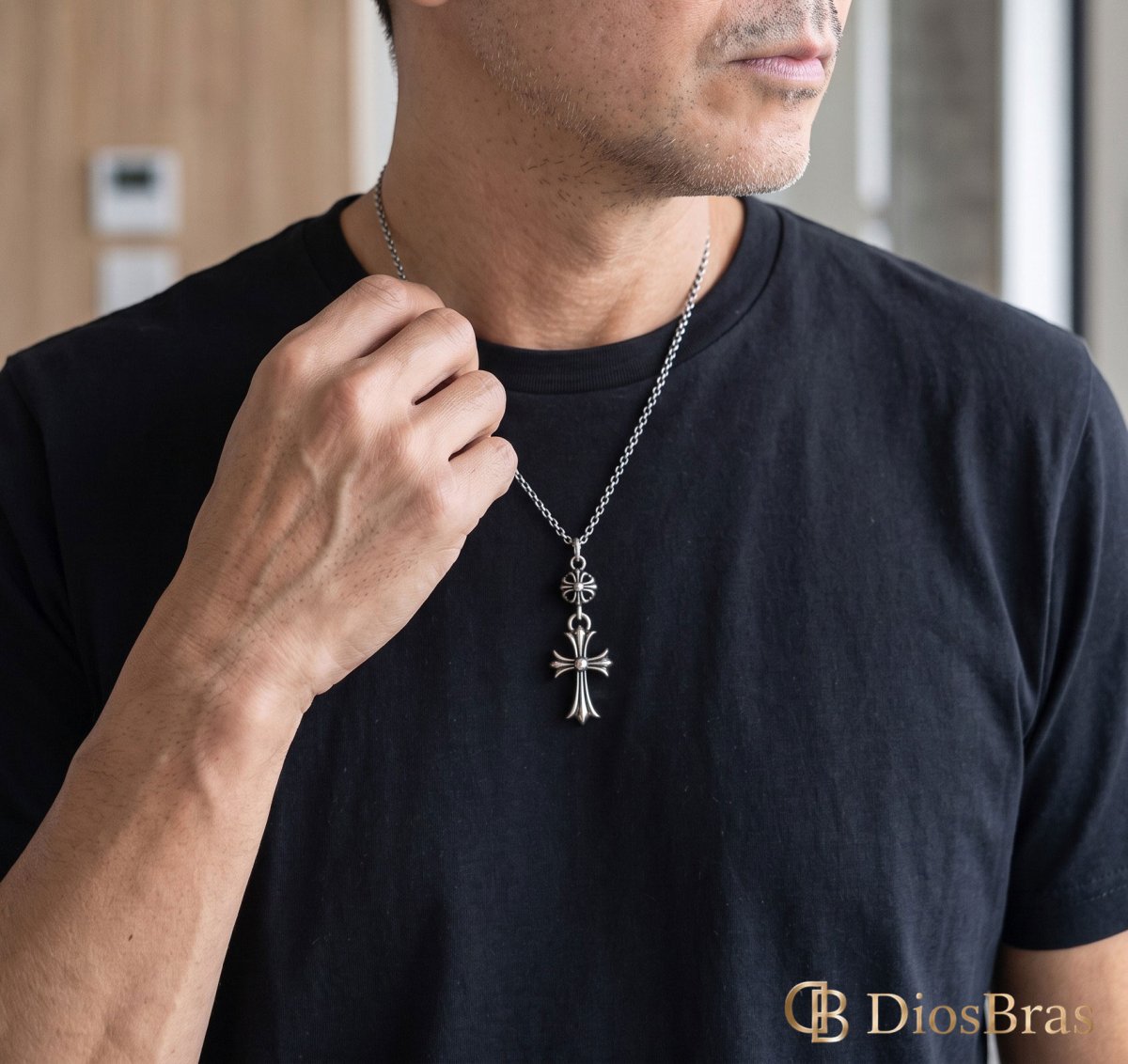 画像4: クロス ペンダント トップ ２連クロス クロスボール ペンダント トップ　 シルバー９２５ ネックレス トップ メンズ ロザリオ [シルバーペンダント  十字架 クリスマス プレゼント (4)