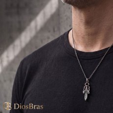 画像4: シルバー925 ダガー 剣  ペンダント バイカー クリアジルコニア ペンダント   メンズ シルバーネックレス シルバーアクセ ペンダントトップ ハード (4)