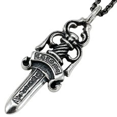 画像7: シルバー925 ダガー 剣  ペンダント バイカー クリアジルコニア ペンダント   メンズ シルバーネックレス シルバーアクセ ペンダントトップ ハード (7)