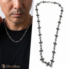 画像1: クロス ペンダント トップ クロス クロス リンク チェーン シルバー９２５ ネックレス トップ メンズ シルバーペンダント  十字架 (1)