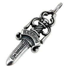 画像6: シルバー925 ダガー 剣  ペンダント バイカー クリアジルコニア ペンダント   メンズ シルバーネックレス シルバーアクセ ペンダントトップ ハード (6)