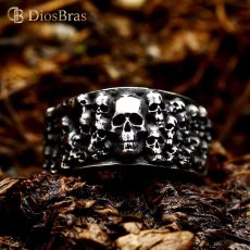 画像7: スカル ステンレス  リング  ステンレス  リング  シルバー 金属アレルギー対応 光沢 リング アクセサリー メンズ レディース (7)