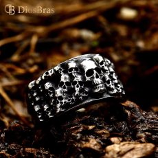 画像6: スカル ステンレス  リング  ステンレス  リング  シルバー 金属アレルギー対応 光沢 リング アクセサリー メンズ レディース (6)