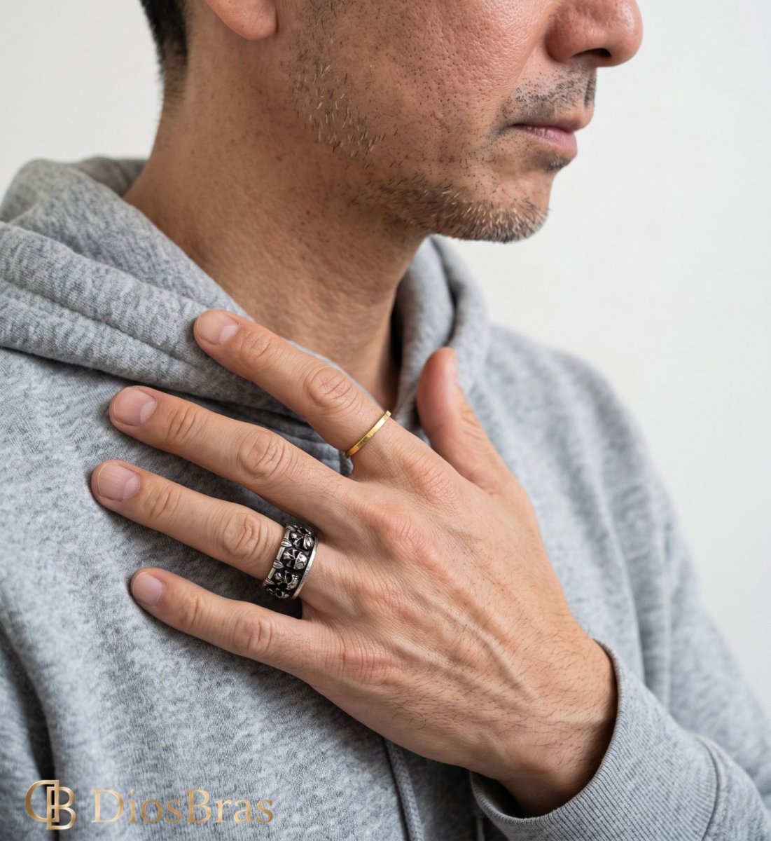 画像2: スカル ステンレス  リング  ステンレス  リング  シルバー 金属アレルギー対応 光沢 リング アクセサリー メンズ レディース (2)