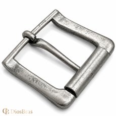 画像3: バックルのみ 金具 40mm幅 シルバー アンティークシルバー スクエア型 四角 亜鉛合金製 金属製 バックル交換 バックルなしベルト用 レザークラフト (3)