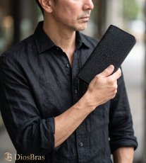 画像10: 特注フルブラック/漆黒 財布 スティングレイ ガルーシャ 財布 スティングレー エイ革 ラウンドファスナー メンズ レディース 本革 エイ革 大人気 ウォレット ラウンド ジッパー ＺＩＰＰＥＲ レザー ロングウォレット バイカー 長財布 牛革 紳士 婦人  スターブラック (10)